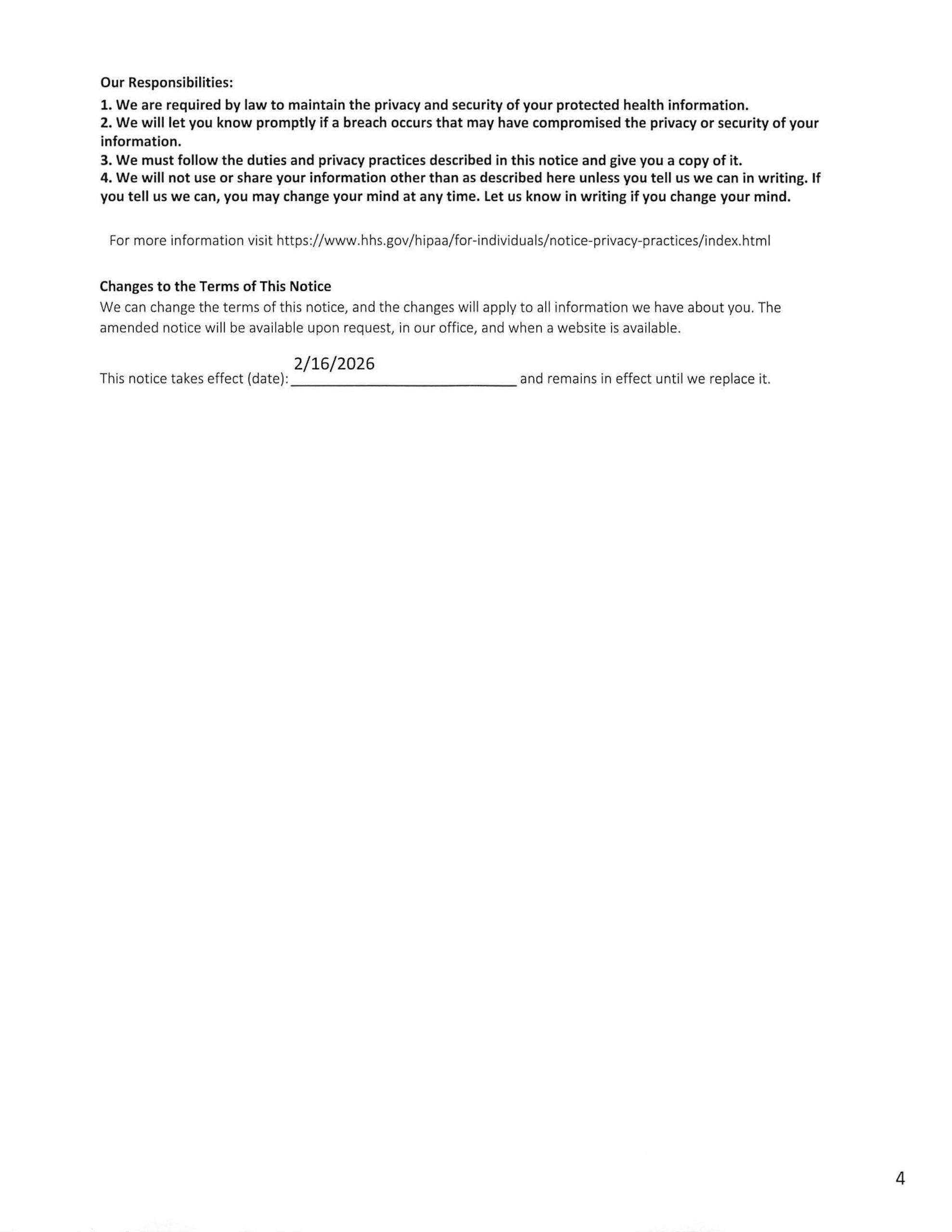 HIPAA notice page 4